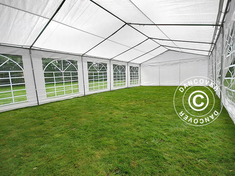 Partytelt PLUS 5x10m PE 700, Hvid + Bundramme - Image 9