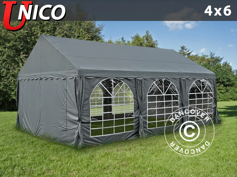 Partytelt UNICO 4x6m, Mørkegrå