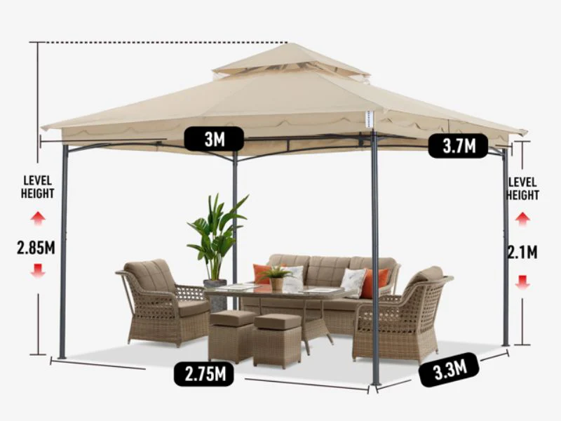 Pavillon Horus, 3x3,7m, Beige - Image 7