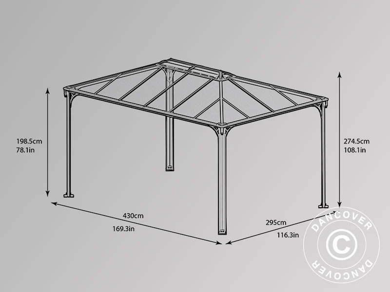 Pavillon Martinique, Palram/Canopia, 2,96x4,3m, Antracit - Image 5
