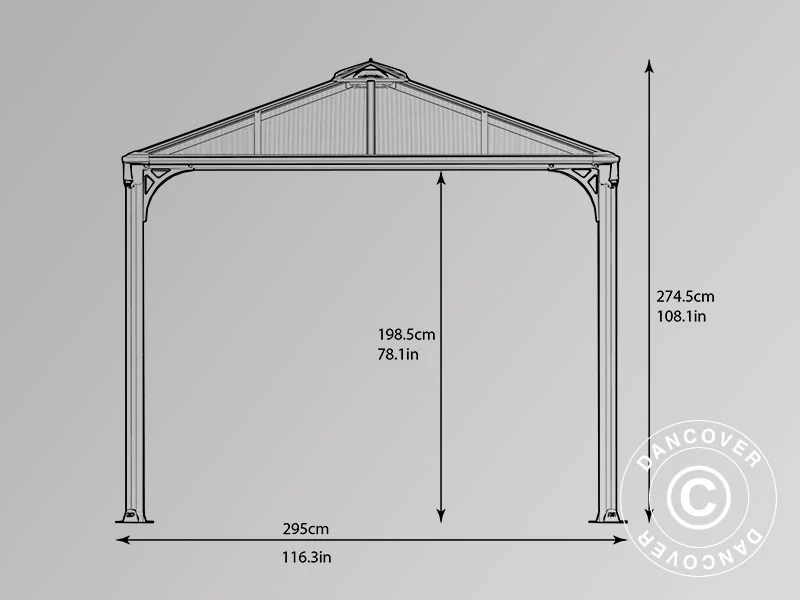 Pavillon Martinique, Palram/Canopia, 2,96x4,3m, Antracit - Image 6