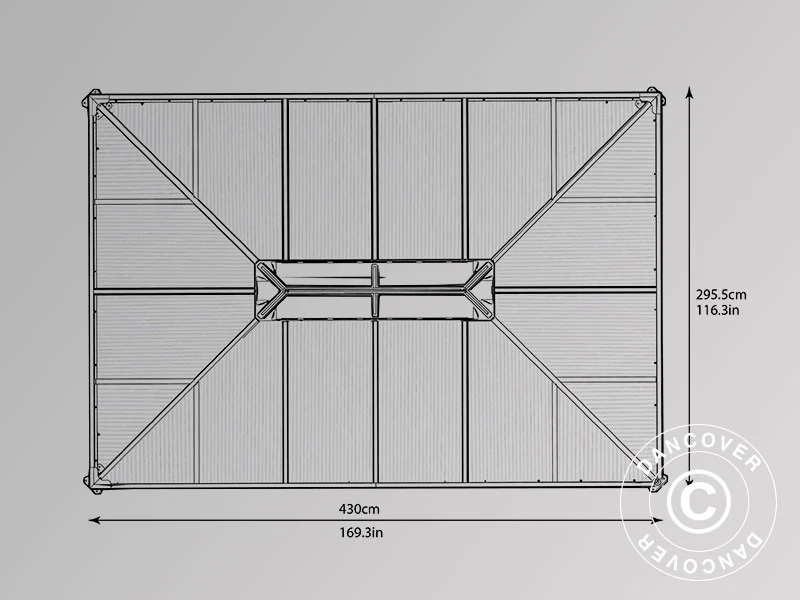 Pavillon Martinique, Palram/Canopia, 2,96x4,3m, Antracit - Image 7