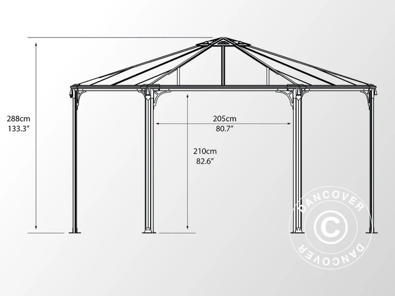 Pavillon Monaco, Palram/Canopia, 4,5x4,5m, Grå - Image 6