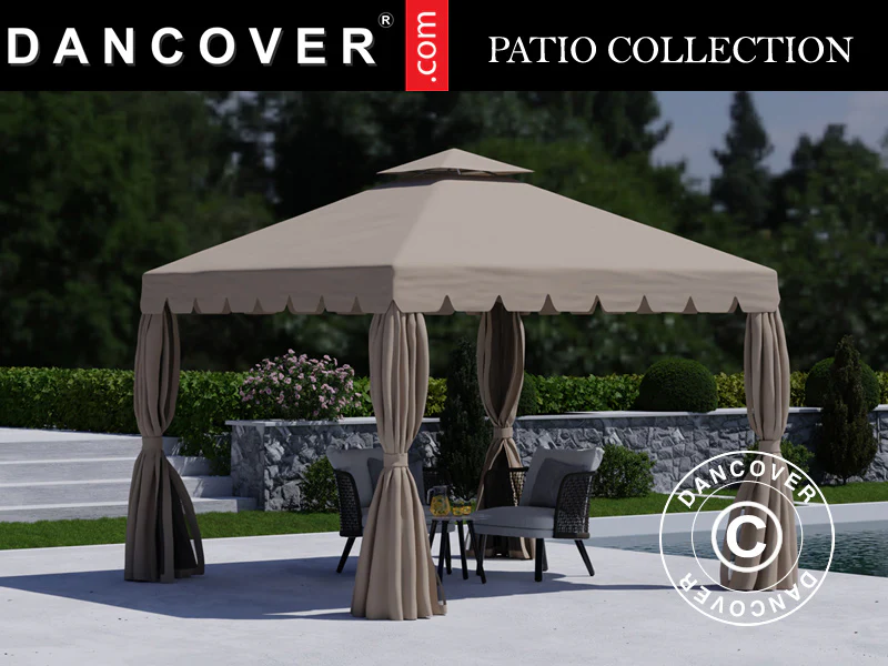 Pavillon Osiris 3x3m, Mørk beige