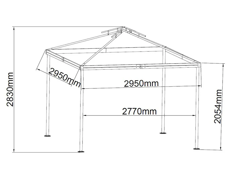 Pavillon Osiris 3x3m, Sand - Image 10