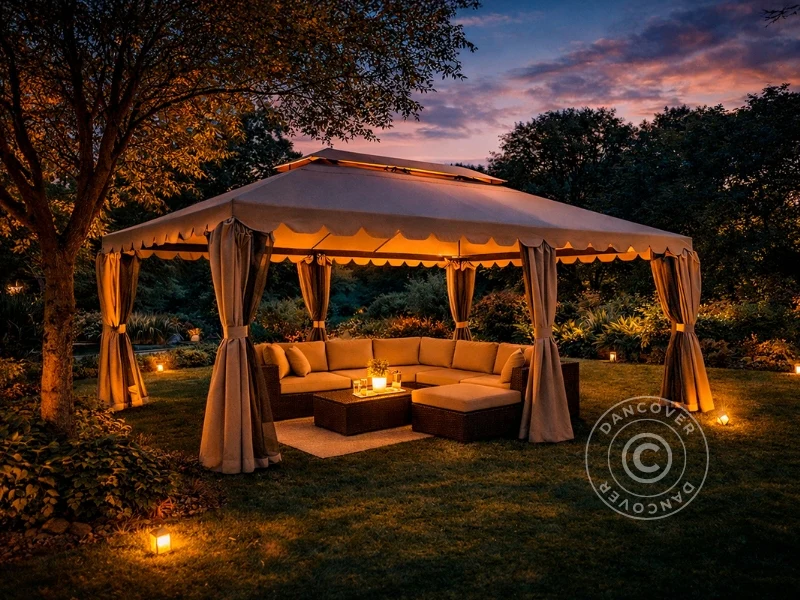 Pavillon Osiris 3x6m, Mørk beige - Image 2