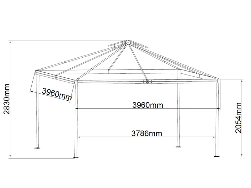 Pavillon Osiris 4x4m, Mørk beige - Image 13