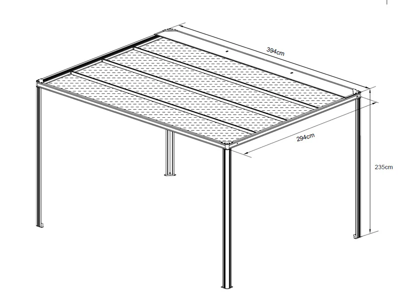 Pergola pavillon San Fernando, 4x3m, Hvid/Beige - Image 13