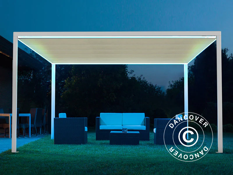 Pergola pavillon San Fernando, 4x3m, Hvid/Beige - Image 4