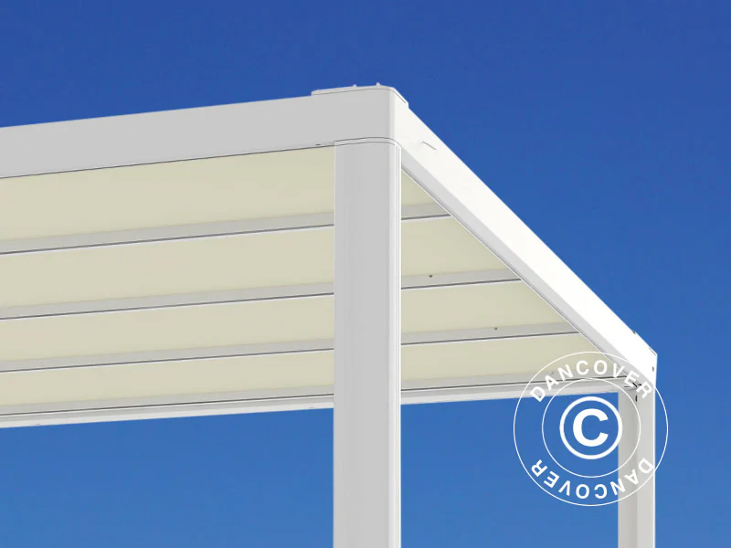 Pergola pavillon San Fernando, 4x3m, Hvid/Beige - Image 6