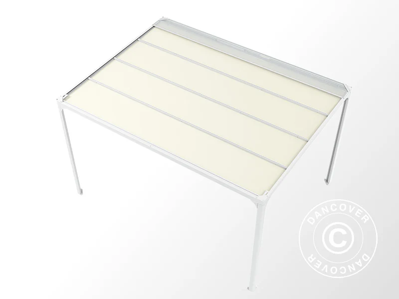 Pergola pavillon San Fernando, 4x3m, Hvid/Beige - Image 7