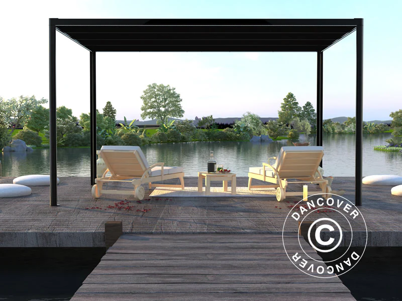 Pergola pavillon San Fernando, 4x3m, Sort/Mørkegrå - Image 2