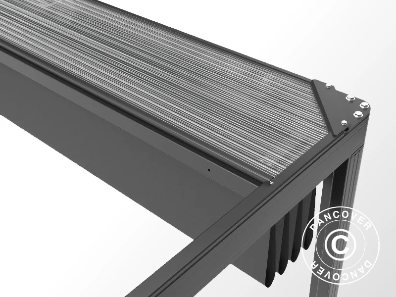 Pergola pavillon San Fernando, 4x3m, Sort/Mørkegrå - Image 5