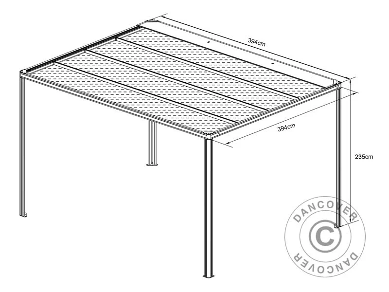 Pergola pavillon San Fernando, 4x4m, Hvid/Beige - Image 12