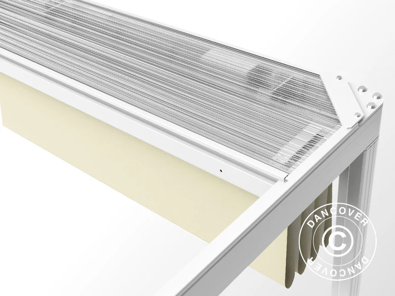 Pergola pavillon San Fernando, 4x4m, Hvid/Beige - Image 8