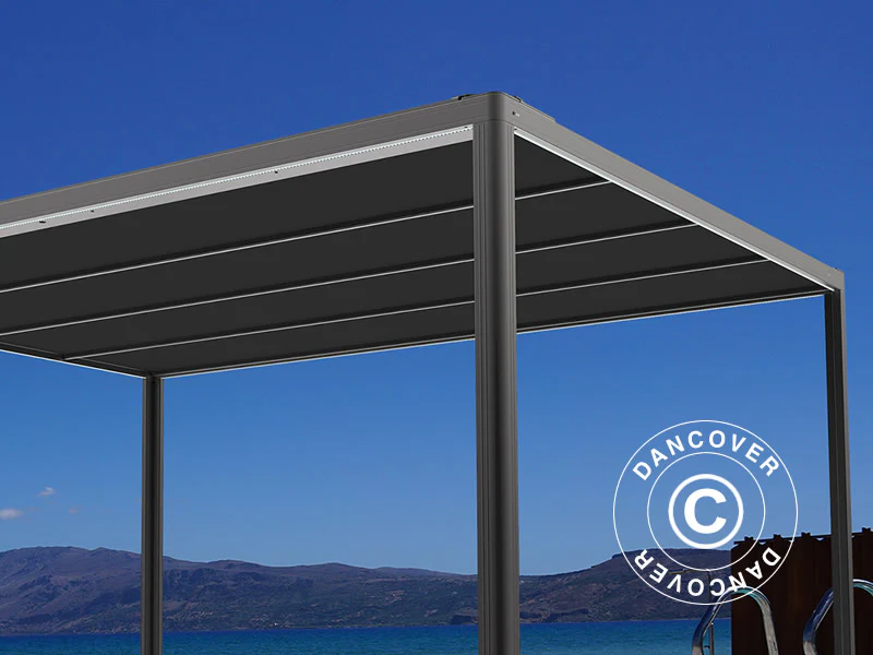 Pergola pavillon San Fernando, 4x4m, Sort/Mørkegrå - Image 4