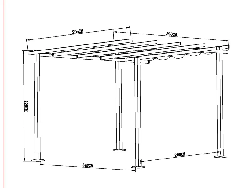 Pergola pavillon Santa Cruz, 3x4m, Mørkegrå - Image 10