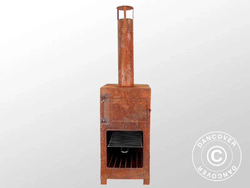 Pizzaovn til brænde, 38,9x38,9x140,5cm, Rustfarvet - Image 4
