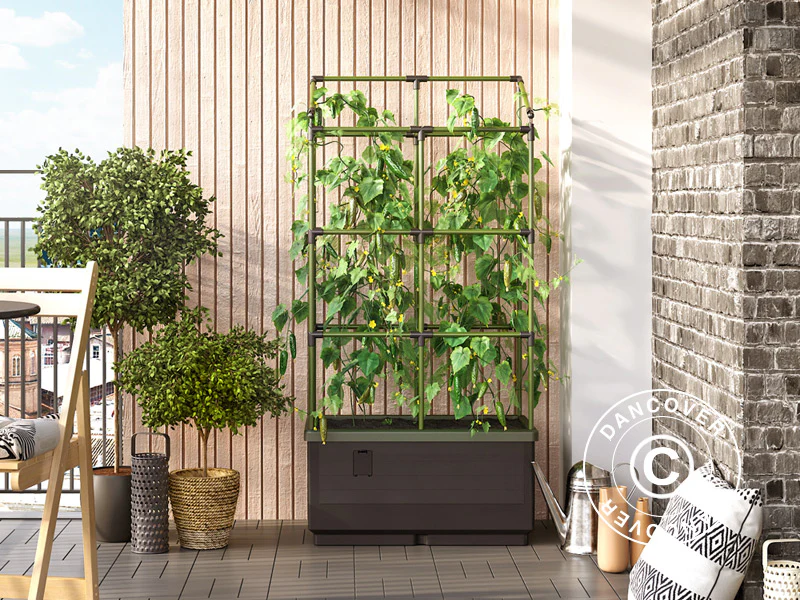 Plantekasse CityJungle inkl. vintercover, selvvandende, 62x33x128cm, Antracit - Image 2