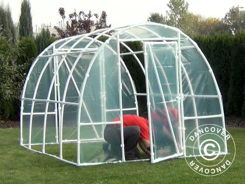 Polytunnel Drivhus 130, 2,2x3x1,9m, 6,6m², Transparent - Image 12