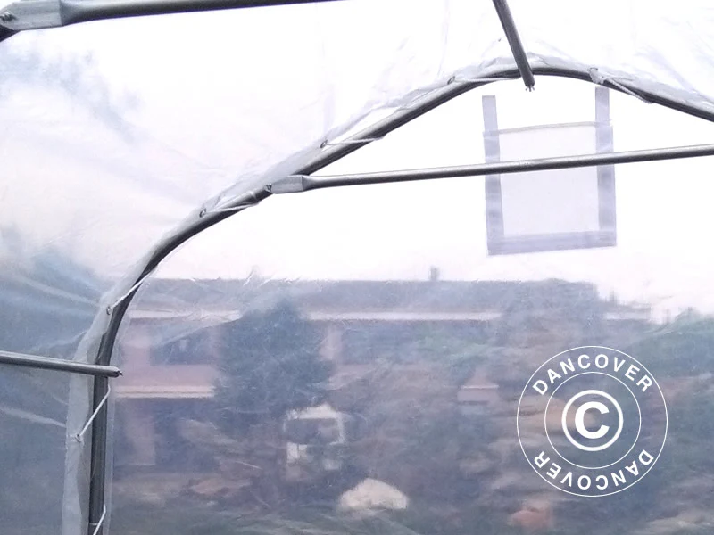 Polytunnel Drivhus, 2,4x3,6x2,4m, PE, 8,6m², Transparent - Image 4