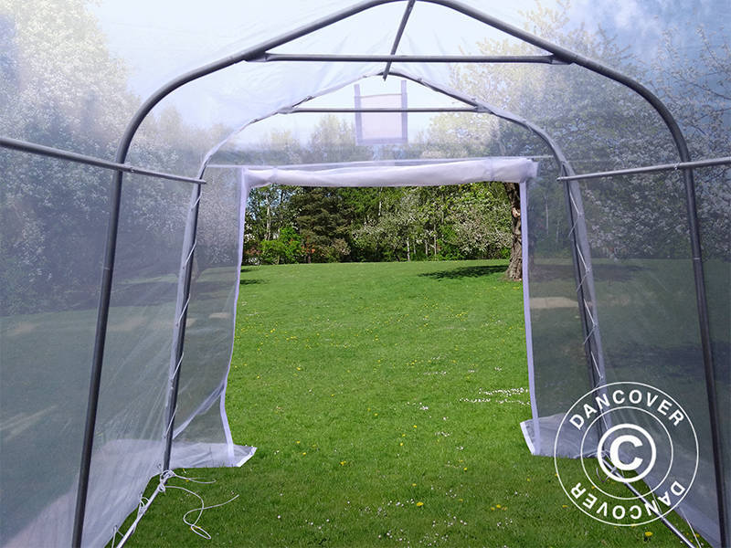 Polytunnel Drivhus, 2,4x6x2,4m, PE, 14,4m², Transparent - Image 4