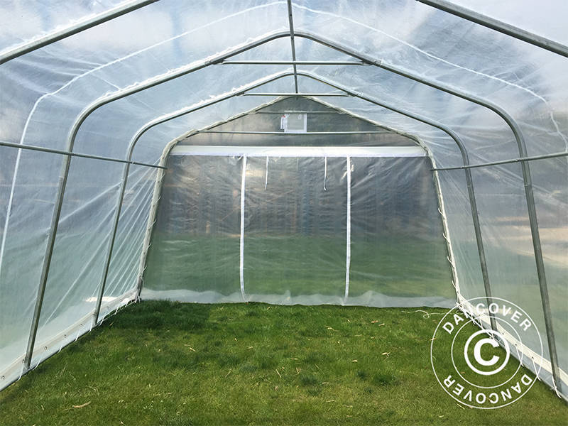 Polytunnel Drivhus, 3,6x6x2,68m, PE, 21,6m², Transparent - Image 6