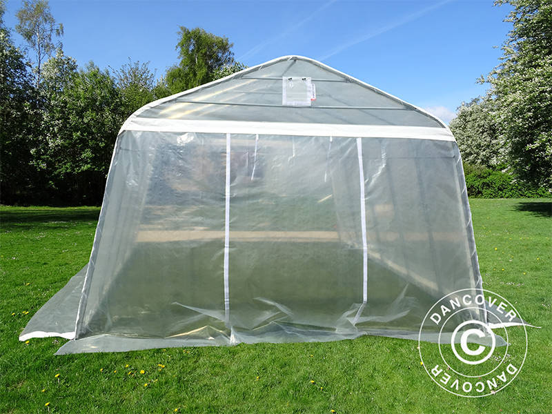 Polytunnel Drivhus, 3,6x8,4x2,68m, PE, 30,24m², Transparent - Image 4