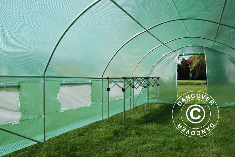Polytunnel Drivhus 3x6x2m, 18m², Grøn - Image 3