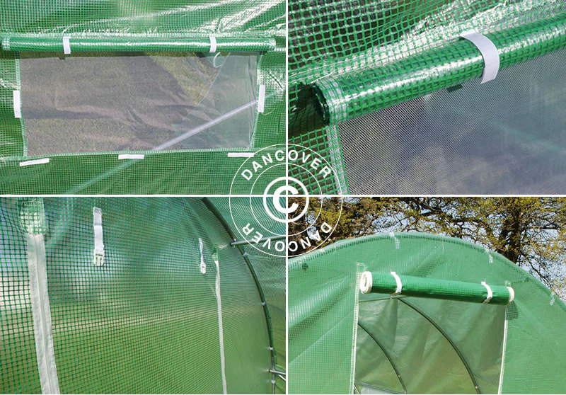 Polytunnel Drivhus 4x8x2m, 32m², Grøn - Image 11