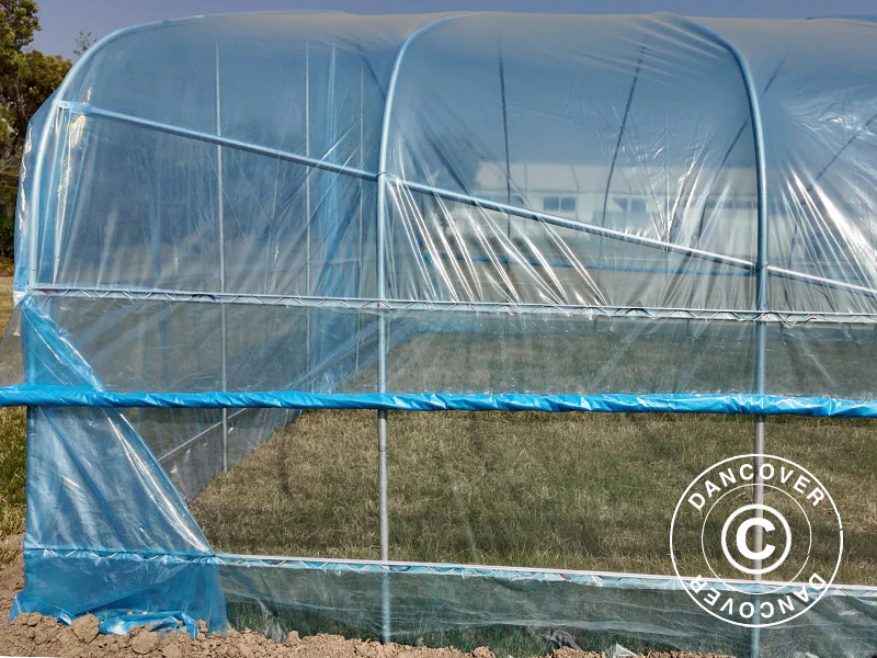 Polytunnel drivhus, 6x20x2,5m, 100-micron PO film, Transparent - Image 11
