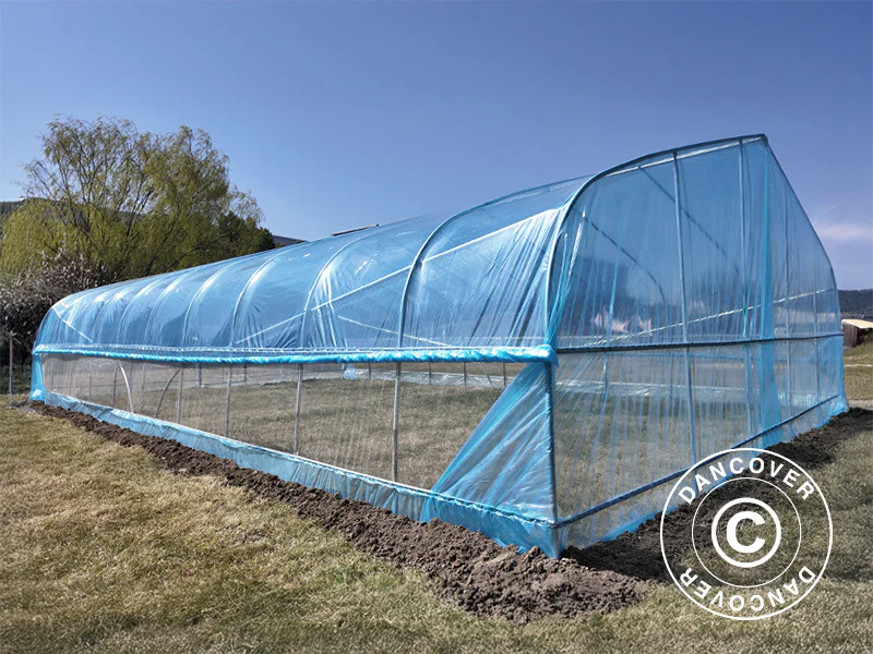 Polytunnel drivhus, 6x20x2,5m, 100-micron PO film, Transparent - Image 5
