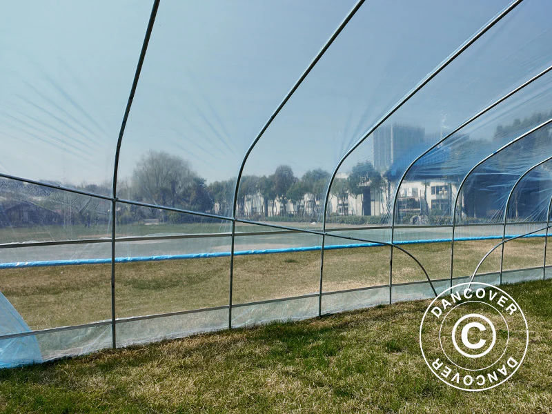 Polytunnel drivhus cover til GH18420, 7,5x10x3m, 100-micron PO film, Transparent - Image 4
