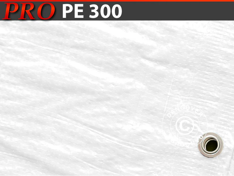 Presenning 6x10m, PE 300g/m², Hvid