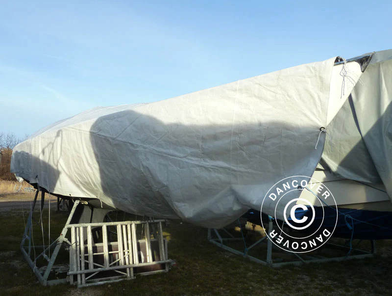 Presenning 6x10m, PE 300g/m², Hvid - Image 2