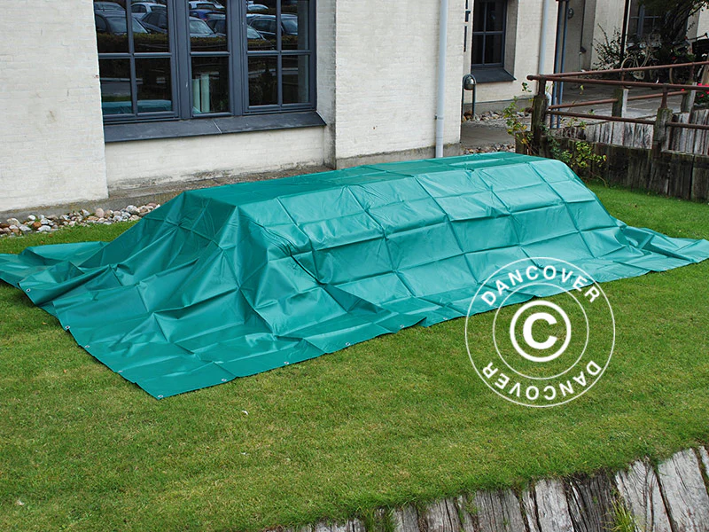Presenning 6x10m, PVC 570g/m², Grøn - Image 9