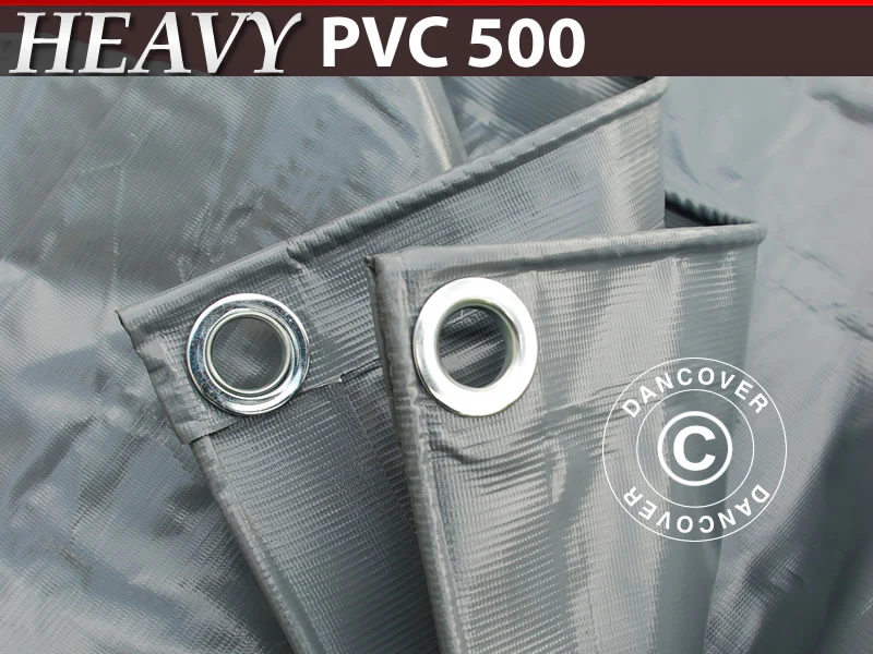 Presenning 6x12m, PVC 500g/m², Grå