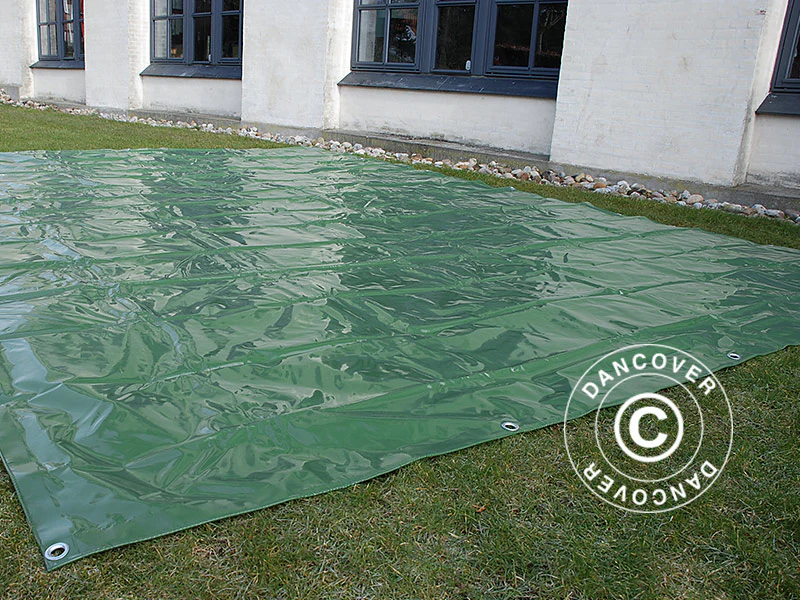 Presenning 6x12m, PVC 500g/m², Grøn - Image 7
