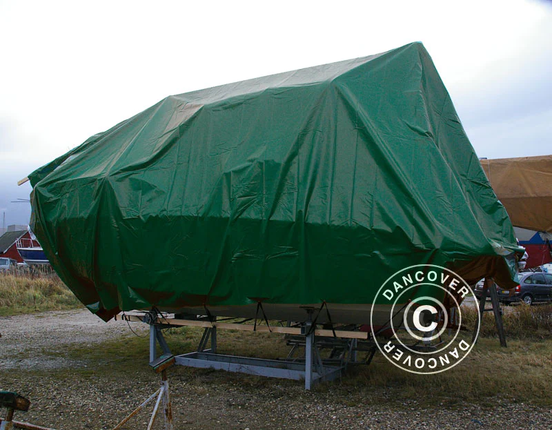 Presenning 6x12m, PVC 500g/m², Grøn - Image 9