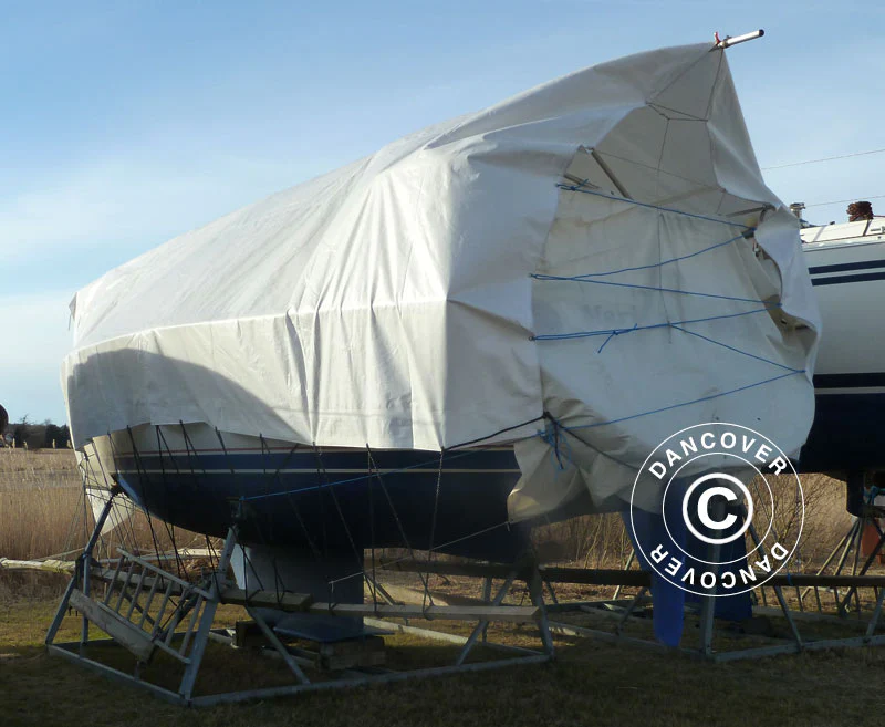 Presenning 6x14m, PE 300g/m², Hvid - Image 2