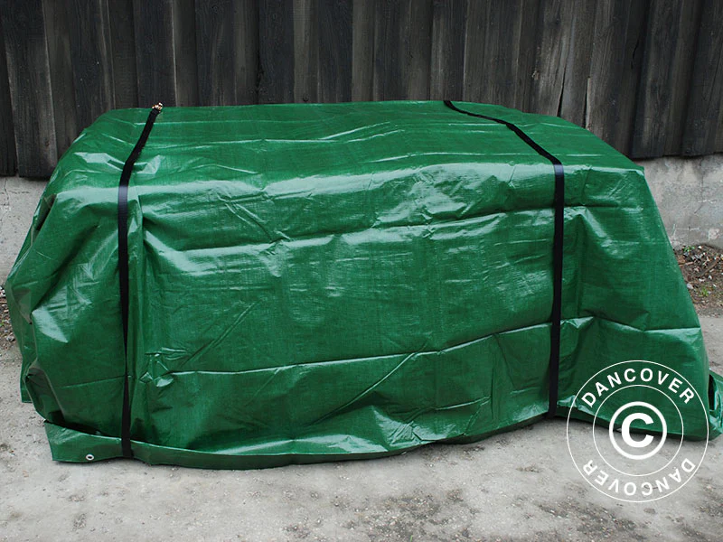 Presenning 6x8m, PE 150g/m², Grøn - Image 8