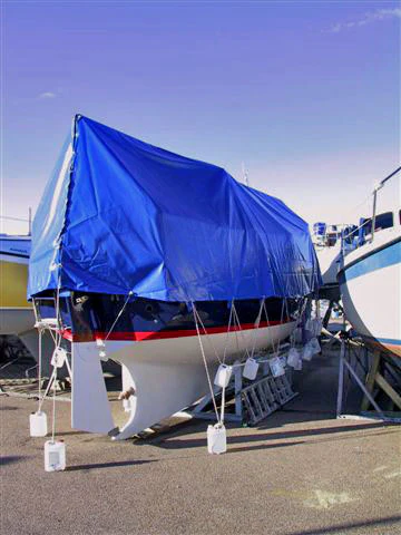 Presenning 6x8m, PVC 570g/m², Blå - Image 2