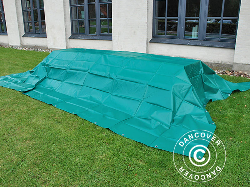 Presenning 6x8m, PVC 570g/m², Grøn - Image 8