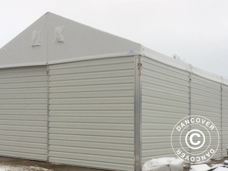 Professionel lagerhal Alu 12x25x5,92m m/skydeport, PVC/Metal, Hvid - Image 6