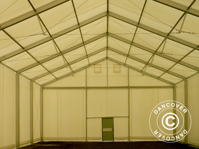 Professionel telthal Alu 12x25x5,92m m/skydeport, PVC, Hvid - Image 4