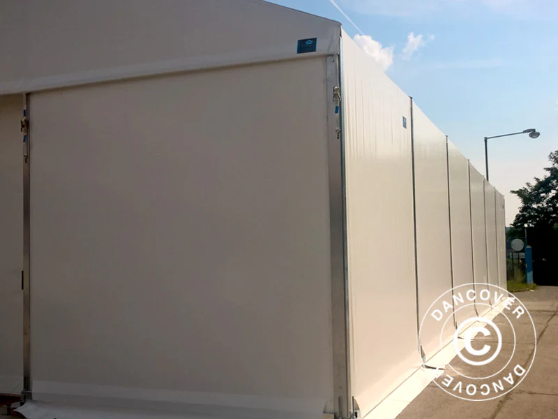 Professionel telthal Alu 15x30x6,53m m/skydeport, PVC, Hvid - Image 11