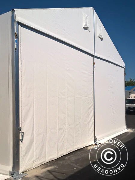 Professionel telthal Alu 15x30x6,53m m/skydeport, PVC, Hvid - Image 13