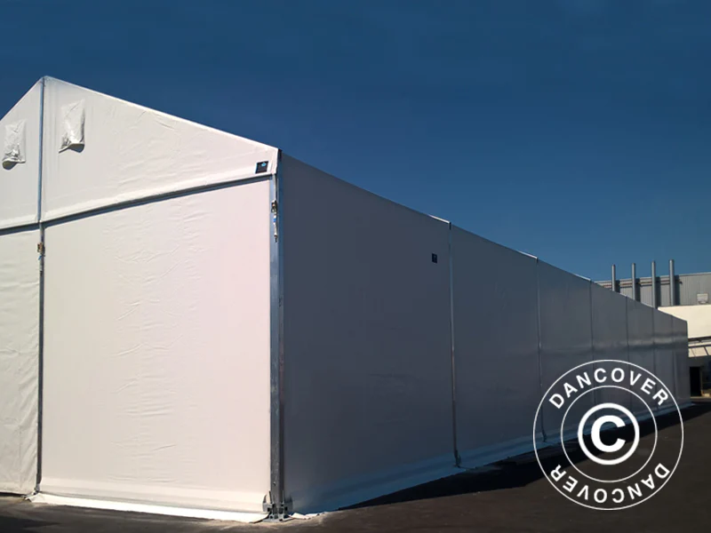 Professionel telthal Alu 15x30x6,53m m/skydeport, PVC, Hvid - Image 9