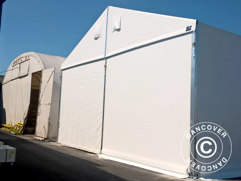 Professionel telthal Alu 20x50x9,04m m/skydeport, PVC, Hvid - Image 12