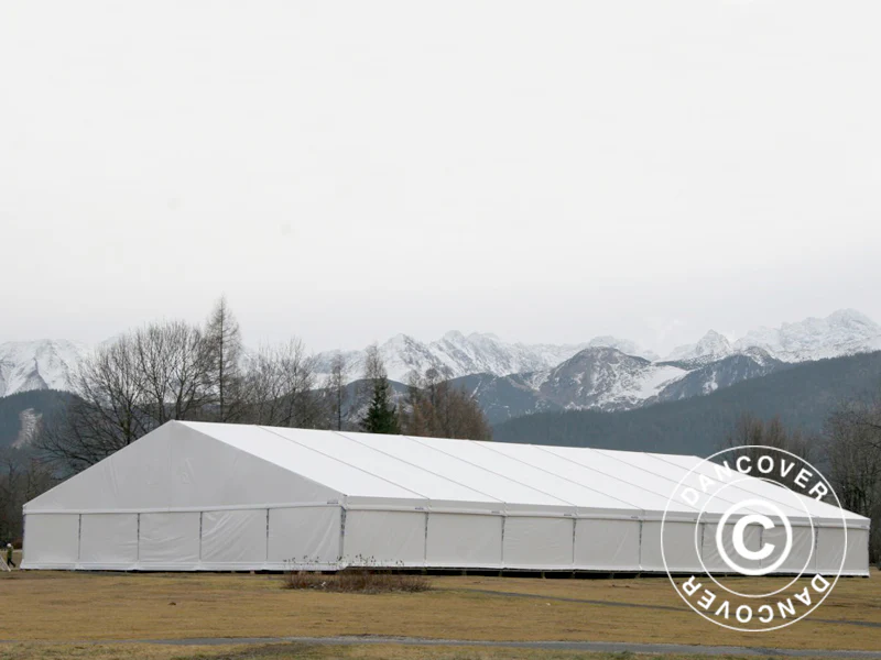 Professionel telthal Alu 20x50x9,04m m/skydeport, PVC, Hvid - Image 7